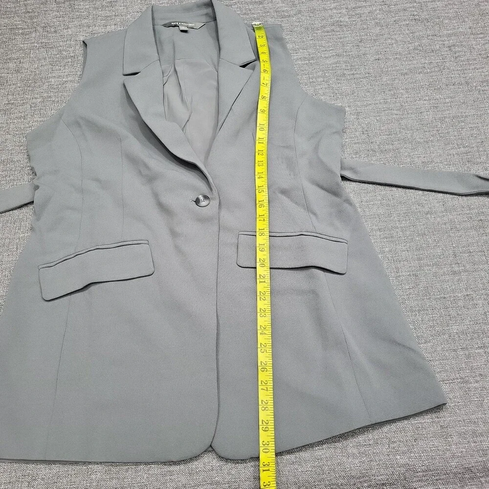 Kate & Mallory Womens Gray Dressy Work Office Business Casual Vest Size L